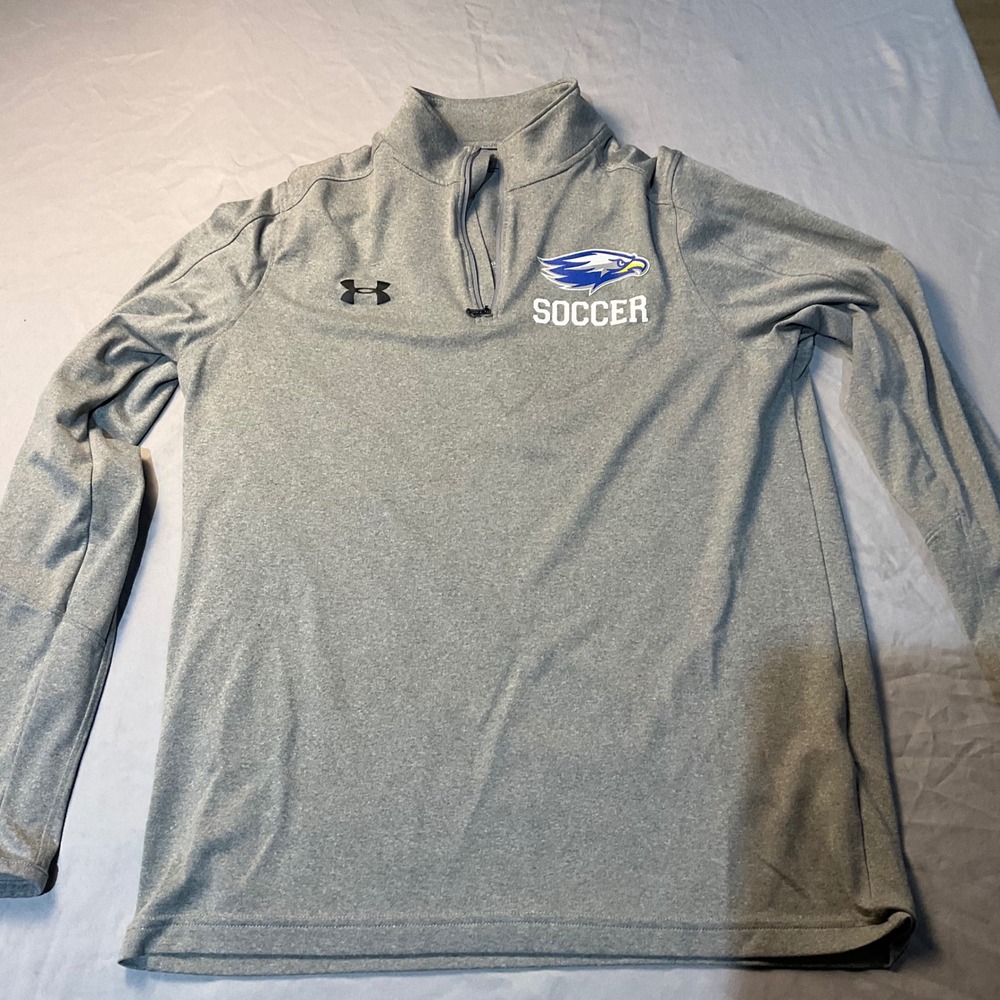 Under Armour‎ Gray Soccer Quarter-Zip Pullover Performance Training Shirt